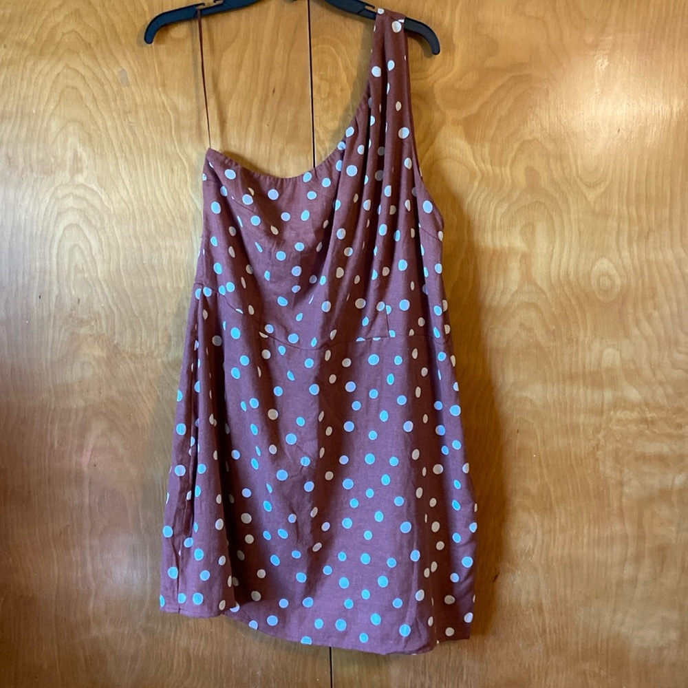 Abercrombie & Fitch Brown One Shoulder Dress NWOT - Picture 2 of 14